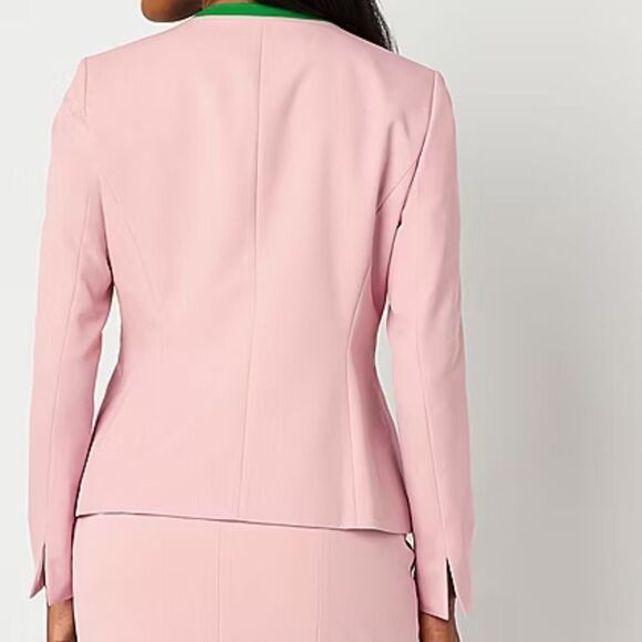 NWT Black Label by Evan-Picone Suit Jacket Size 10 Pink Green - Picture 2 of 10